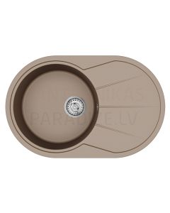 HELIKA akmens masas virtuves izlietne CLARUS (AWP) 800 Mocha Warm 78x50 cm