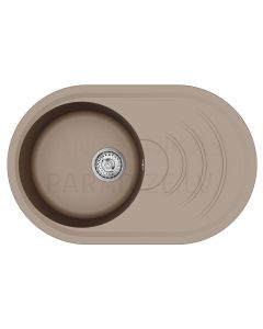 HELIKA akmens masas virtuves izlietne ONDO (AW) 800 Mocha Warm 78x50 cm