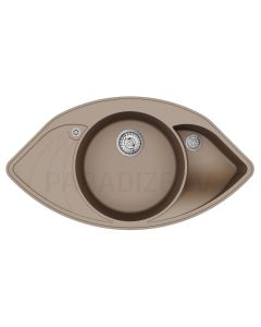 HELIKA akmens masas virtuves izlietne PAPILLON (AW) 950 Mocha Warm 94.5x50.5 cm