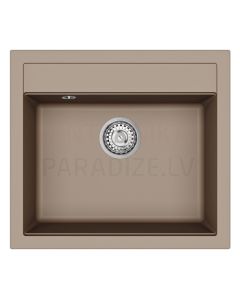 HELIKA akmens masas virtuves izlietne QUADRO (AW) 550 Mocha Warm 56.5x51 cm