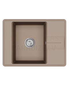 HELIKA akmens masas virtuves izlietne BELLA (AWP) 700 Mocha Warm 67x50 cm