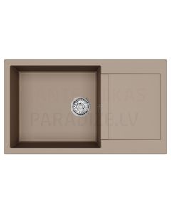 HELIKA akmens masas virtuves izlietne TESA PLUS (AWP) 850 Mocha Warm 86x50 cm