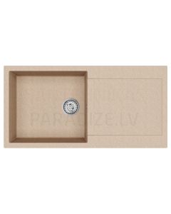 HELIKA akmens masas virtuves izlietne TESA PLUS (AW) 1000 Beige 100x50 cm
