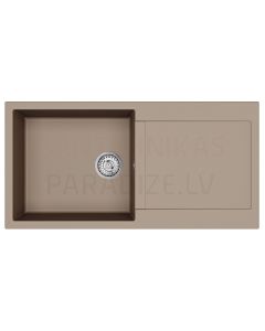 HELIKA akmens masas virtuves izlietne TESA PLUS (AW) 1000 Mocha Warm 100x50 cm