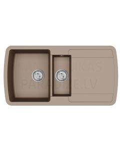 HELIKA akmens masas virtuves izlietne LIRA (AWP) 950 Mocha Warm 96x50 cm