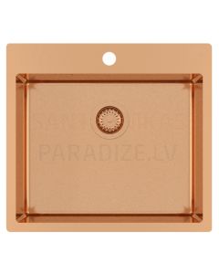 HELIKA nerūdijančio plieno virtuvės kriauklė TERRA N 55x50.5 cm Copper