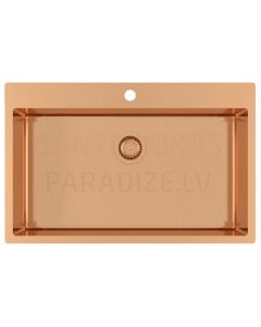 HELIKA nerūdijančio plieno virtuvės kriauklė TERRA M 79x50.5 cm Copper