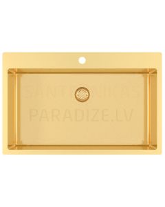 HELIKA nerūdijančio plieno virtuvės kriauklė TERRA M 79x50.5 cm Gold