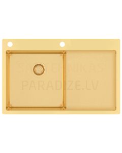 HELIKA nerūdijančio plieno virtuvės kriauklė TERRA N-L 78x50 cm Gold