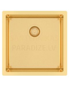 HELIKA nerūdijančio plieno virtuvės kriauklė NOVA X 45x45 cm Gold