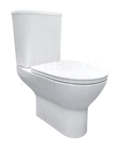WC DOMO tualetes pods horizontalais izvads sienā ar vāku