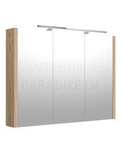 RB JOY 100 spoguļskapītis ar LED (gaišs ozols) 650x1000x120 mm