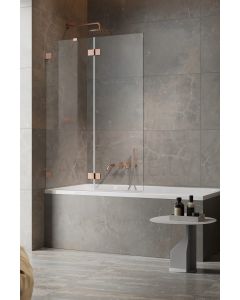 RADAWAY bathtub wall Essenza Pro Brushed Copper PND II 150x140 brushed copper + transparent glass (left)