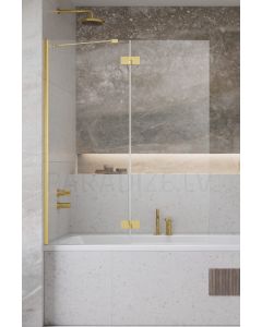 RADAWAY bathtub wall Essenza Gold PND II 150x140 Gold + transparent glass (left)