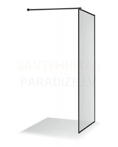Baltijos Brasta shower wall DIJA NERO FRAME transparent glass 200x90