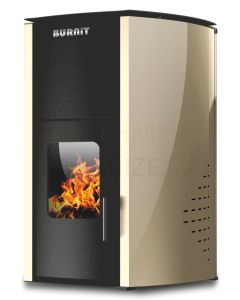 BURNIT granulu kamīns-krāsns ar gaisa plūsmas apkuri COMFORT (10kW) (Light Ivory)
