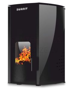 BURNIT granulu kamīns-krāsns ar gaisa plūsmas apkuri COMFORT (10kW) (Jet Black)
