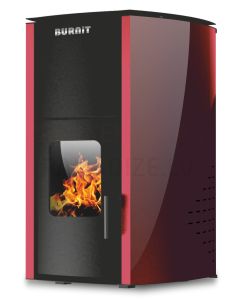 BURNIT centrālapkures granulu kamīns-krāsns COMFORT (13kW) (Burgundy)