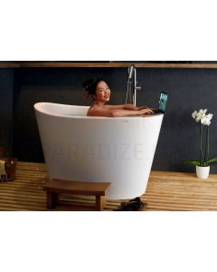 AQUATICA отдельно стоящая ванна TRUE OFURO Tranquility Heated 131x92 (220/240V/50/60Hz)  (белая)