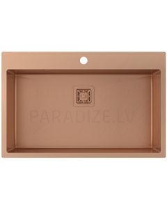 Aquasanita stainless steel kitchen sink AIRA AIR100M-C Copper (PVD) finish 790x510x200