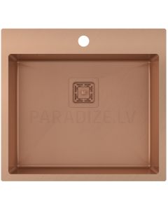 Aquasanita nerūsejošā tērauda virtuves izlietne AIRA AIR100N-C Copper (PVD) finish 550x510x200