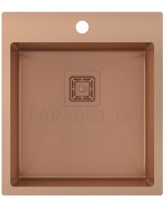 Aquasanita stainless steel kitchen sink AIRA AIR100X-C Copper (PVD) finish 510x450x200