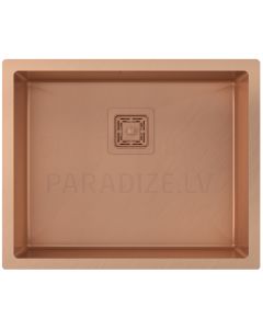 Aquasanita nerūsejošā tērauda virtuves izlietne DERA DER100L-C Copper (PVD) finish 550x450x200