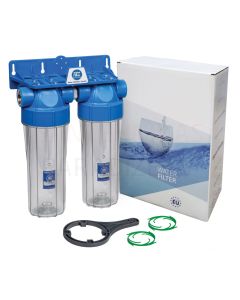 AquaFilter двойной комплект фильтрогово корпуса для холодной воды 10' (3/4')