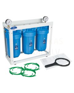 AquaFilter trīs filtra korpusa komplekts aukstajam ūdenim 10' (1') BigBlue