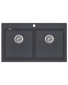 Aquasanita stone mass kitchen sink MAGNA 850 Grafit 86x51 cm