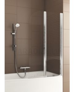 KFA MODERN 2 bath screen matte chrome / transparent glass 81-82x140 