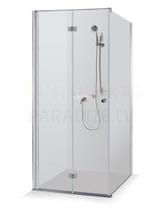 Baltijos Brasta shower enclosure SANDRA with texture, satin, chinchilla 200x100x100