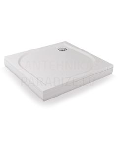 Baltijos Brasta stone mass shower tray ROKAS 100x100x13.5 with panel, legs and siphon