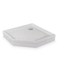 Baltijos Brasta akmens masas dušas paliktnis SIMAS 90x90x13.5 ar paneli, kājām un sifonu