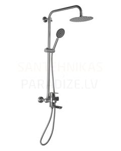 AQUALINE shower set-system with bath faucet STEEL