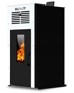 BURNIT pellet fireplace-stove with air flow heating AMBIENT 10kW (Swan White)