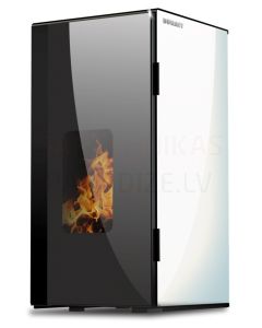 BURNIT centrālapkures granulu kamīns-krāsns VISION  (5.5-13 kW) (Swan White)