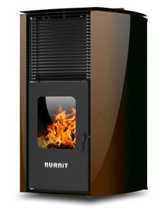 BURNIT central heating pellet fireplace-stove ADVANT (11-25 kW) (Coffe Brown)