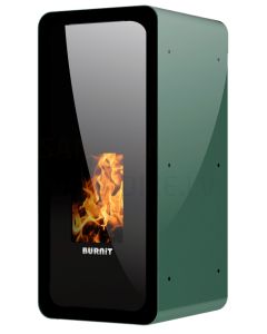 BURNIT centrinio šildymo granulinis židinys-krosnis CALOR (5.5-13 kW) (Pine Green)