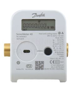 Danfoss ultraskaņas siltuma skaitītājs SonoMeter 40 (DN 15 qp 0.6 G¾ 110mm) komunikācija-M-Bus, 2 impulsu ieejas/izejas (atgaita)