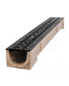 Bielbet polymer concrete channel with cast iron grid 1000mm