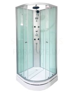 Masāžas dušas kabīne DUSCHY sudrabs profils 85x85x200 cm