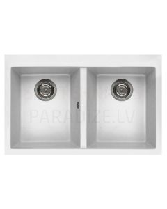 ELLECI akmens masas virtuves izlietne QUADRA 350 Bianco 79x50 cm