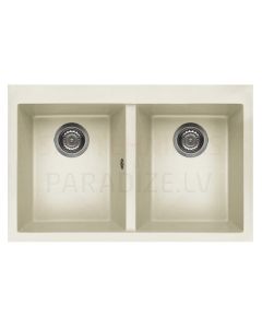 ELLECI akmens masas virtuves izlietne QUADRA 350 Bianco Antico 79x50 cm