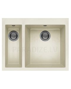 ELLECI stone mass kitchen sink QUADRA 150 Bianco Antico 59x50 cm