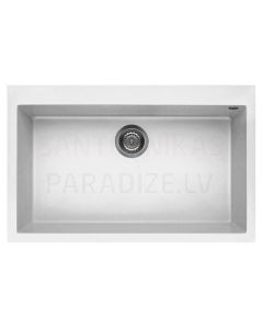 ELLECI akmens masas virtuves izlietne QUADRA 130 Bianco 79x50 cm