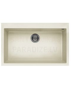 ELLECI akmens masas virtuves izlietne QUADRA 130 Bianco Antico 79x50 cm