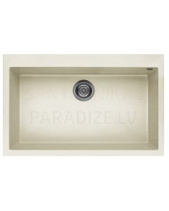 ELLECI stone mass kitchen sink QUADRA 130 Bianco Antico 79x50 cm