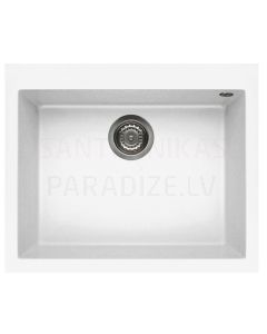 ELLECI stone mass kitchen sink QUADRA 110 White 61x50 cm