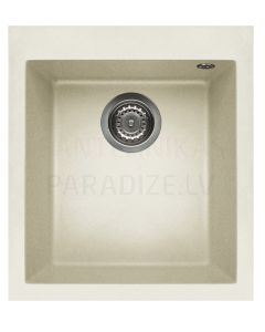 ELLECI akmens masas virtuves izlietne QUADRA 100 Bianco Antico 41x50 cm